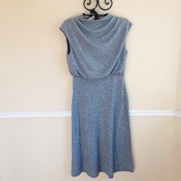 Ann Taylor Heathered Gray Cowl Knit Dress 2P - Picture 3 of 7